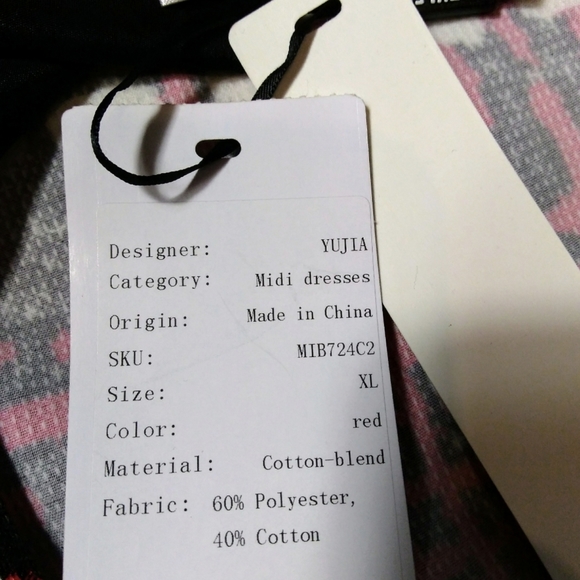 RePosh: NWT Yujia Red & Black Plaid Midi Dress - Picture 4 of 5